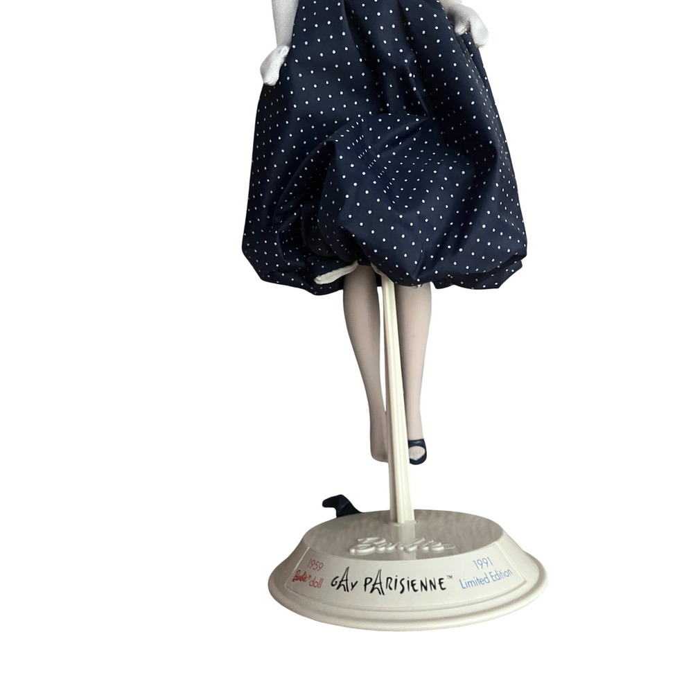 1991 Barbie Gay Parisienne Porcelain Doll Limited Edition 1959 Reproduction 9973 - Picture 3 of 5